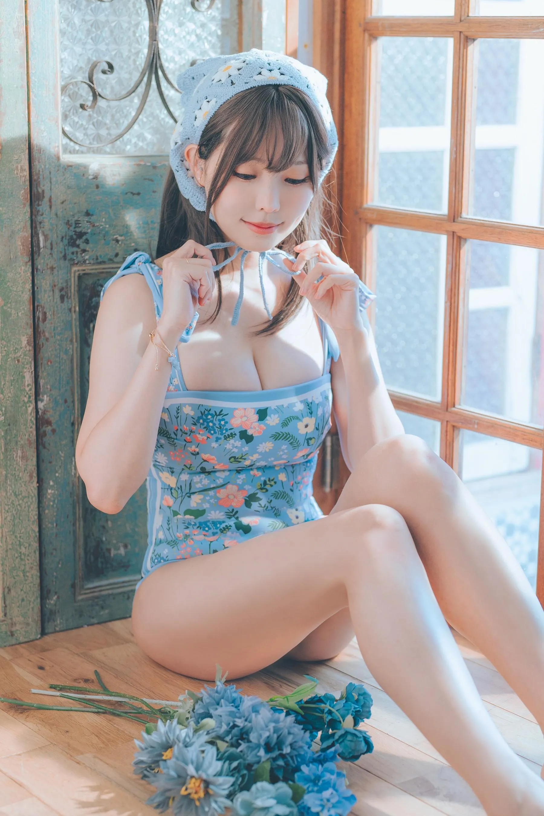 ElyEE子 – NO.122 2023.august D-復古水藍花 Vintage Aqua Blossom [39P]插图8